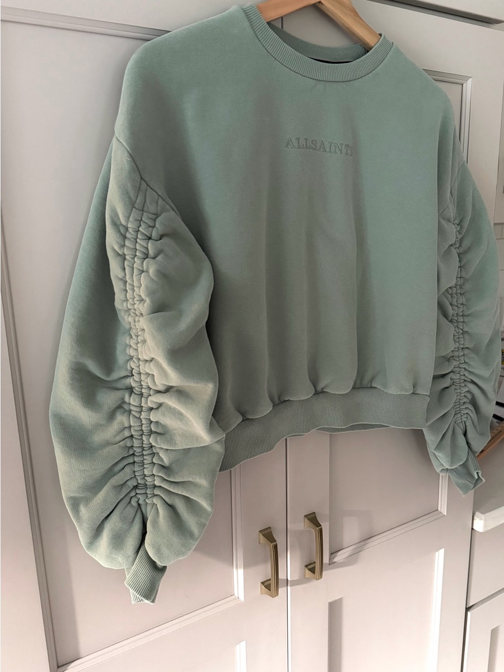 AllSaints Ruched Sleeve Sweatshirt